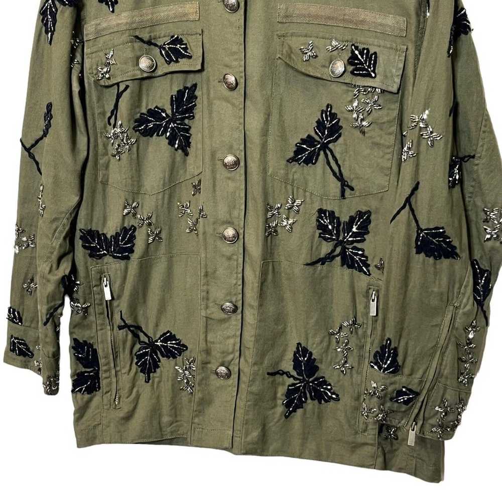 The Kooples Leaf-Embroidered Jacket Women’s Small - image 5