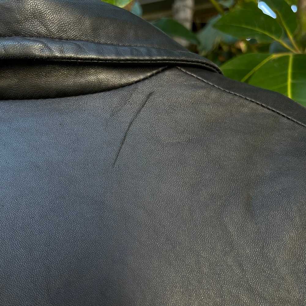 Vintage Pisano black leather long coat - image 8