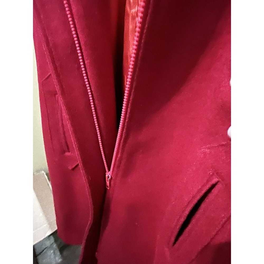 Women’s Heavy Red Wool Coat Jacket Sz 18 Casa De … - image 11