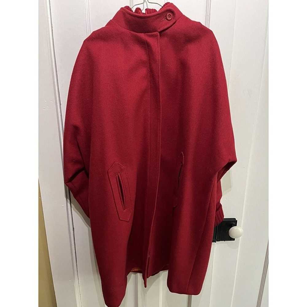 Women’s Heavy Red Wool Coat Jacket Sz 18 Casa De … - image 1