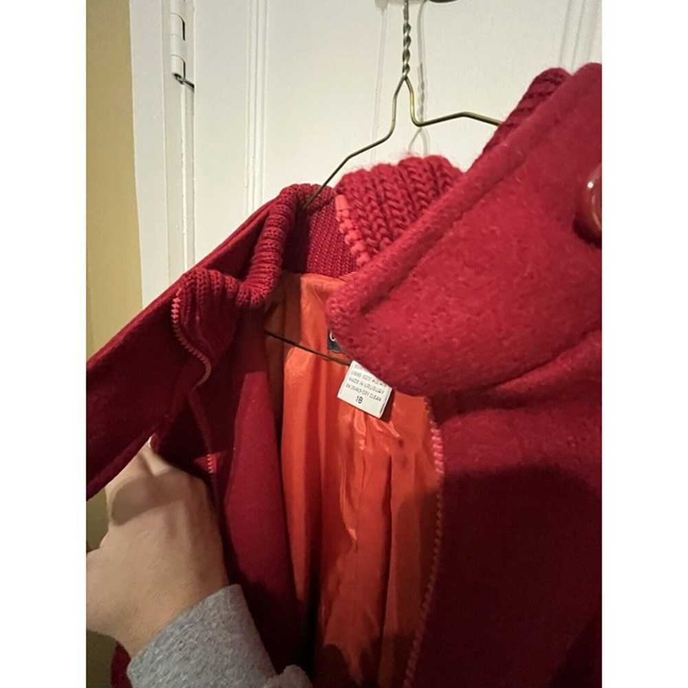 Women’s Heavy Red Wool Coat Jacket Sz 18 Casa De … - image 7