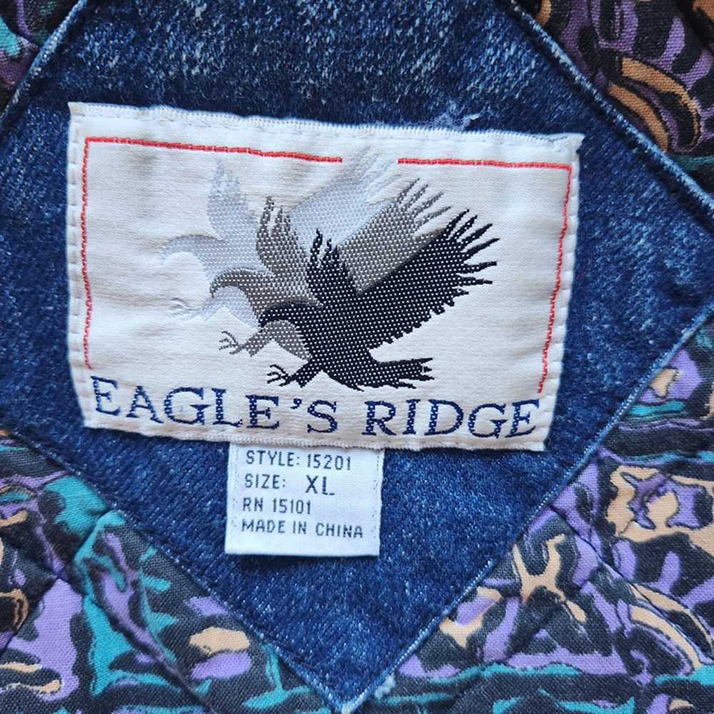 Vintage Eagle's Ridge Acid Denim Faux Leather Tri… - image 10