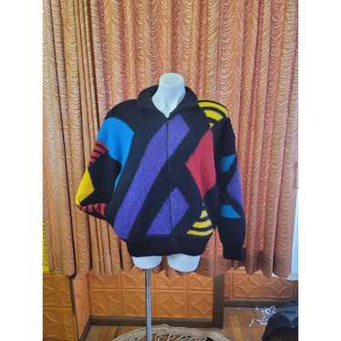 90s colorblock knit jacket - image 1