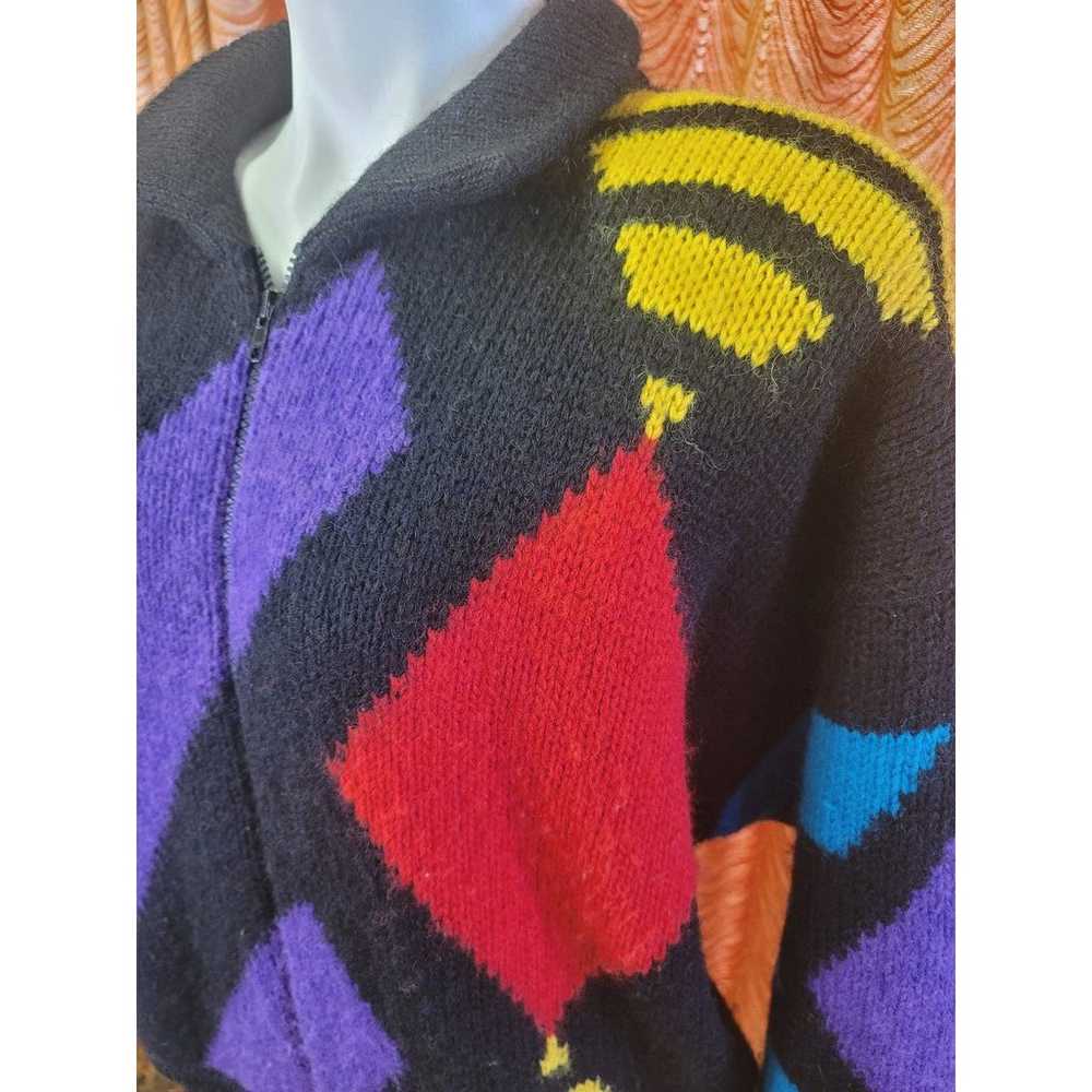90s colorblock knit jacket - image 2
