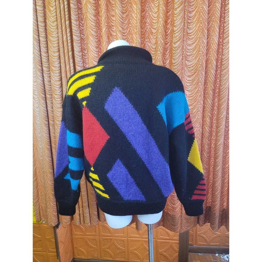 90s colorblock knit jacket - image 4