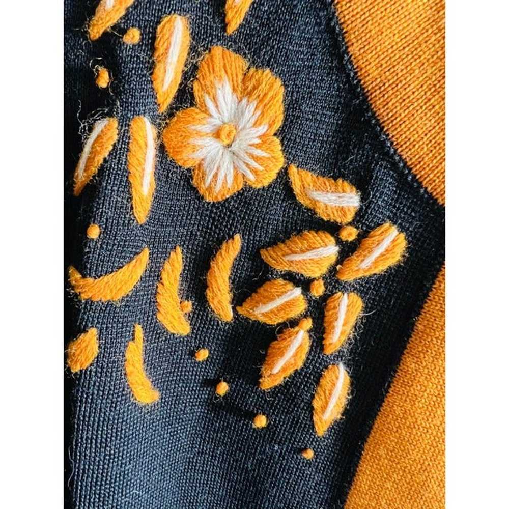 Vintage 100% Wool Vest Embroidered Di Costa Briti… - image 6