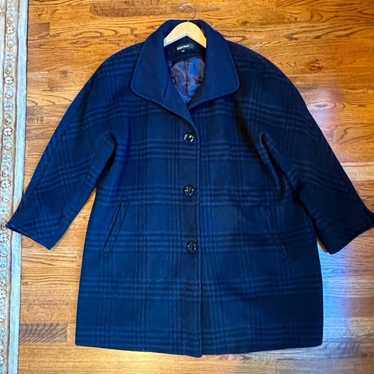 ELLEN TRACY Black & blue swing wool coat size 20W - image 1