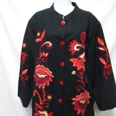 Indigo Moon embroidered twill button jacket cover… - image 1