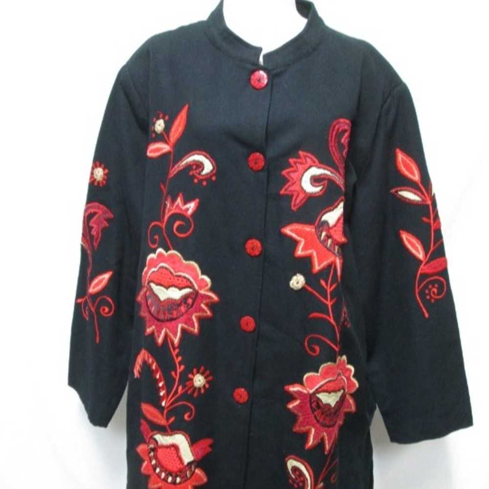 Indigo Moon embroidered twill button jacket cover… - image 2