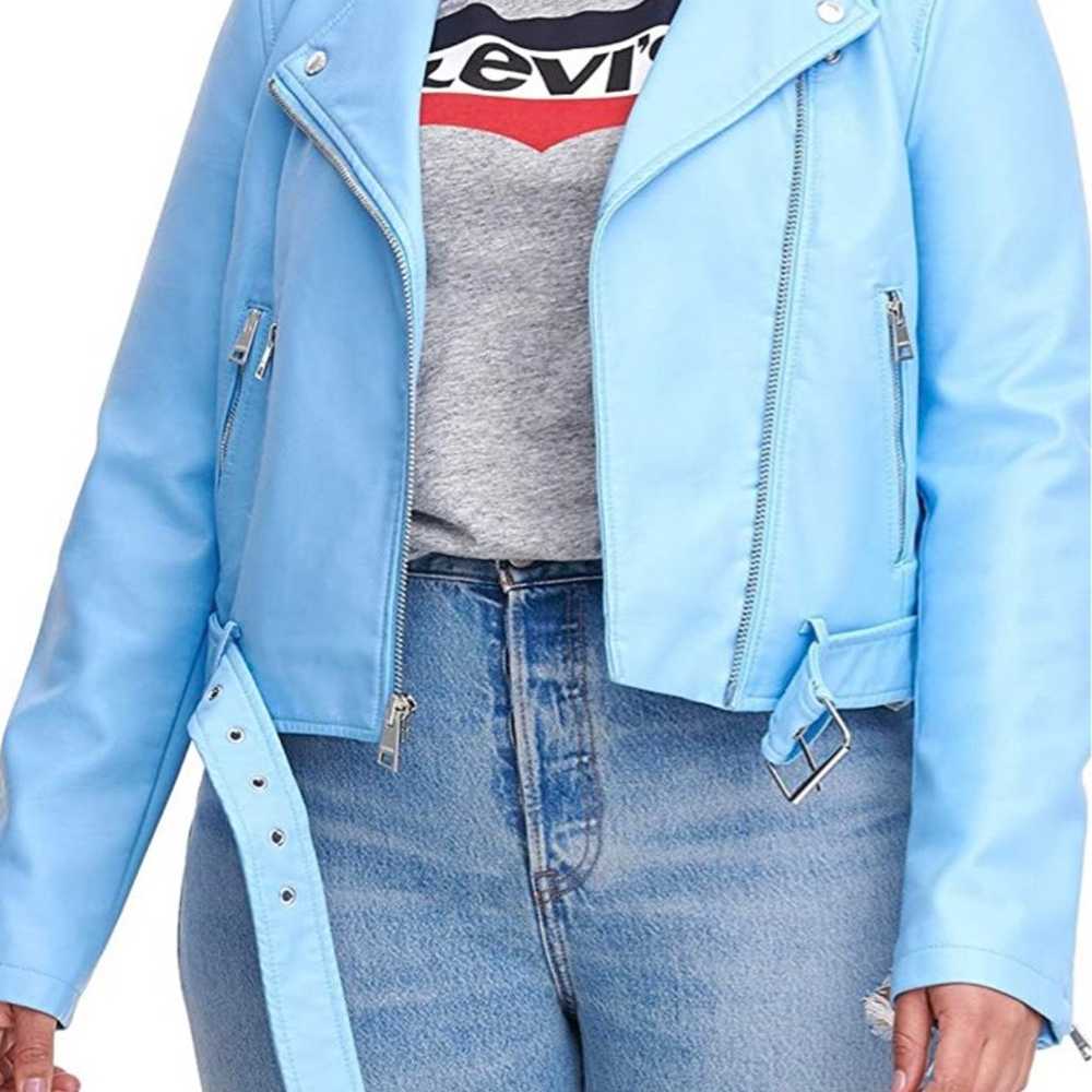 Levi's Faux Leather Belted Motorcycle Jacket - image 3