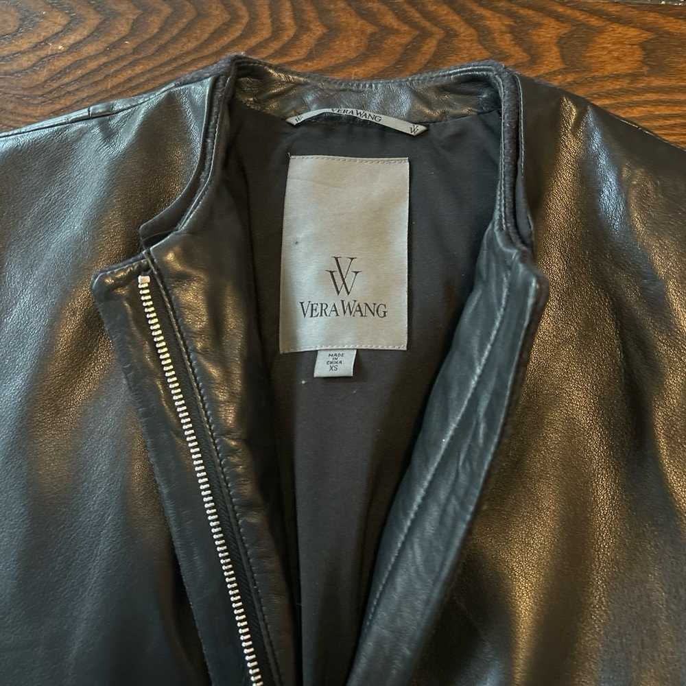 Vera wang leather and wool jacket - image 4