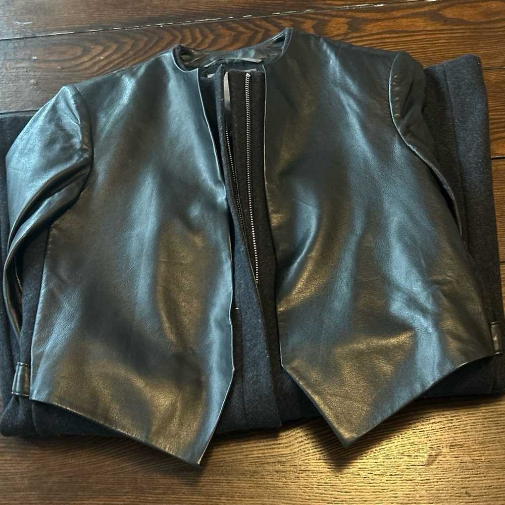 Vera wang leather and wool jacket - image 5