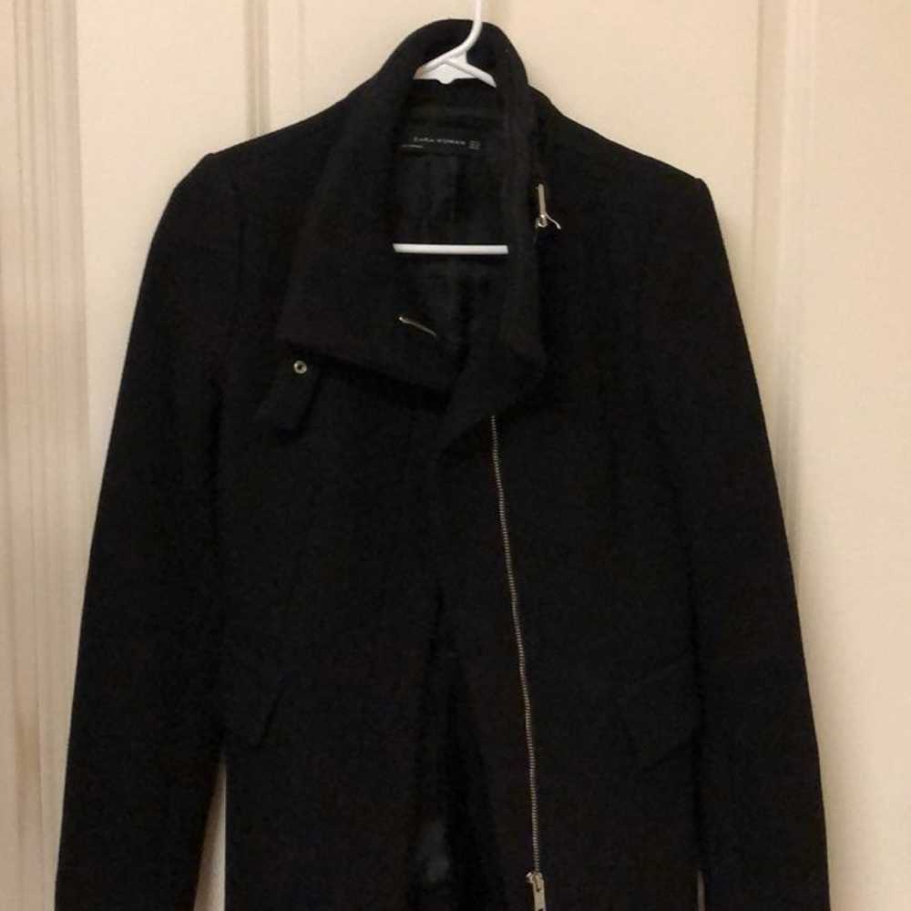 Zara black cocoon winter coat XS - image 2