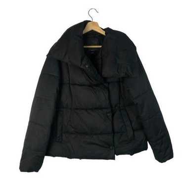 MNG Mango Place Asymmetrical Black Puffer Jacket … - image 1