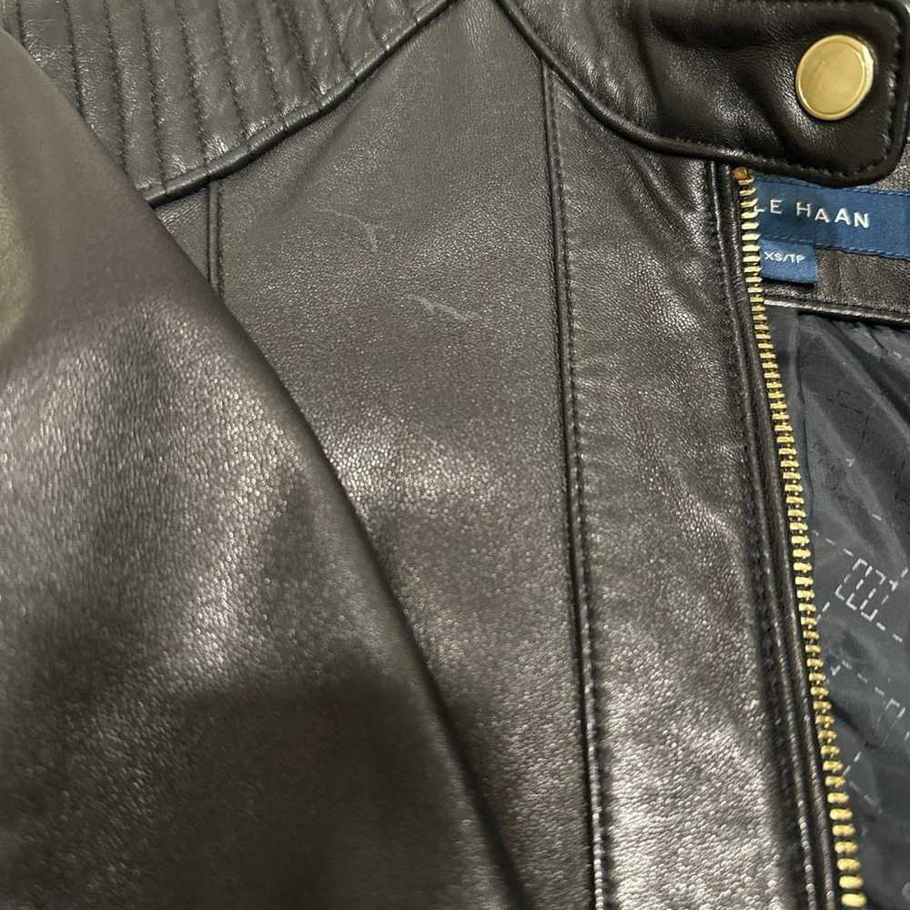 Cole Haan Women’s Lamb Leather Jacket Black XS - image 11