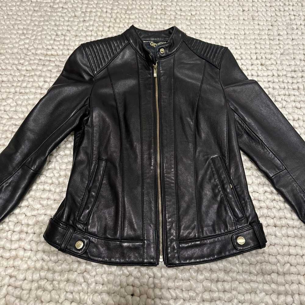 Cole Haan Women’s Lamb Leather Jacket Black XS - image 1