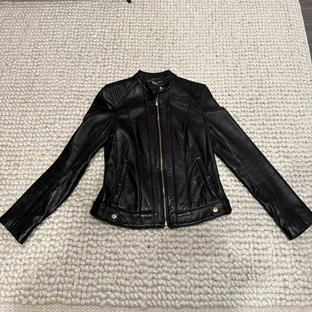 Cole Haan Women’s Lamb Leather Jacket Black XS - image 2