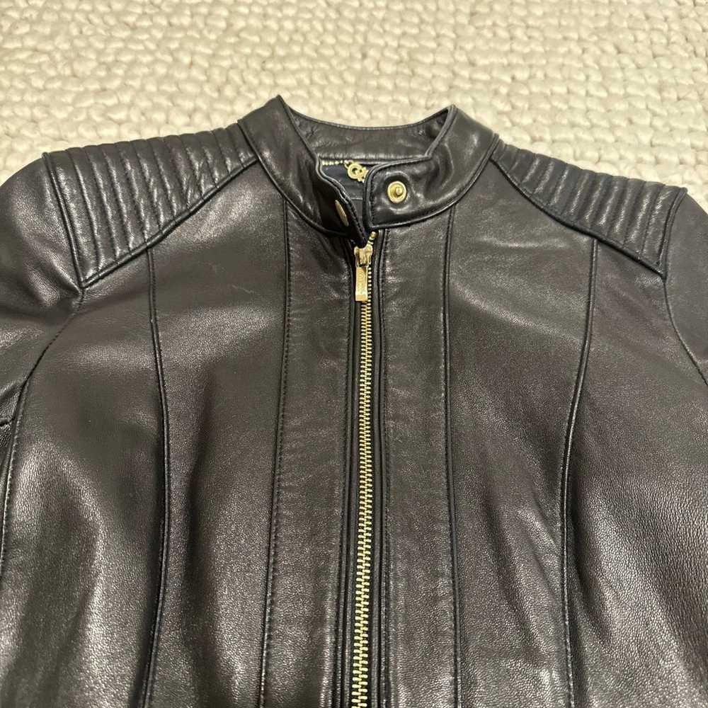 Cole Haan Women’s Lamb Leather Jacket Black XS - image 3