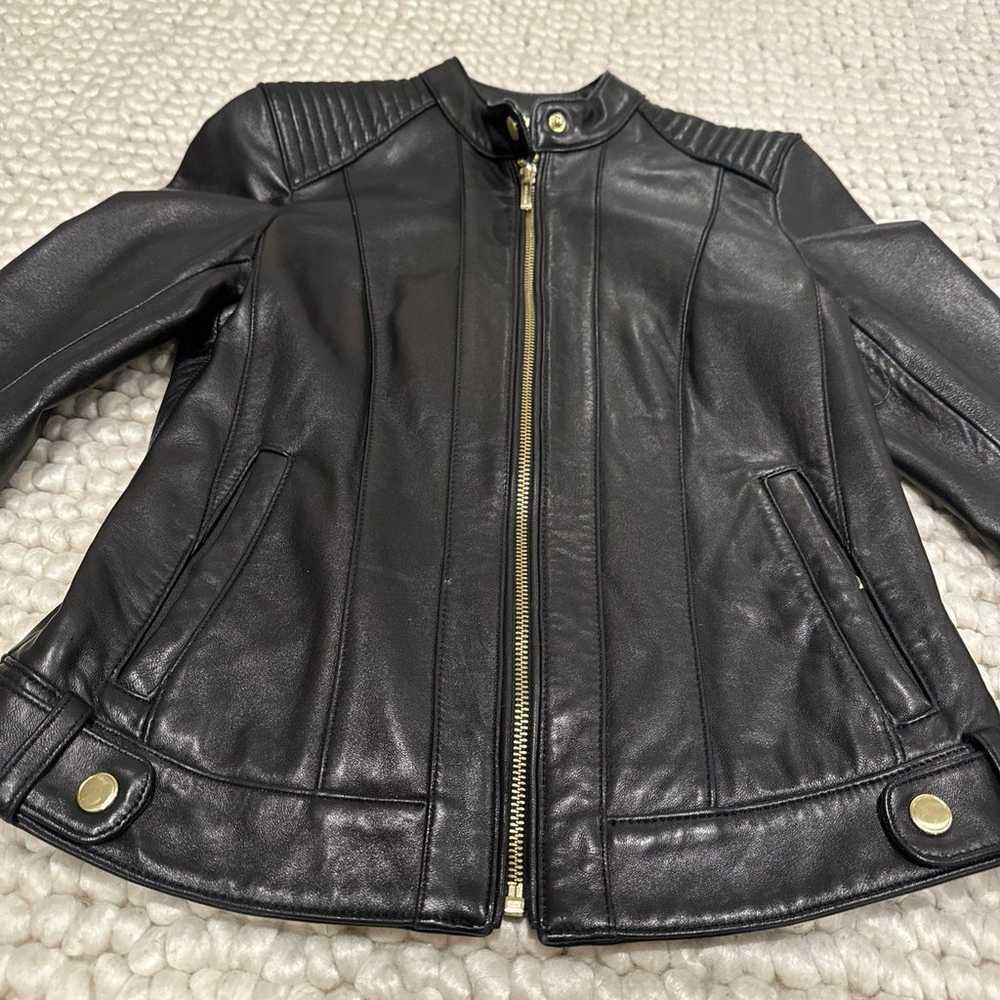 Cole Haan Women’s Lamb Leather Jacket Black XS - image 4