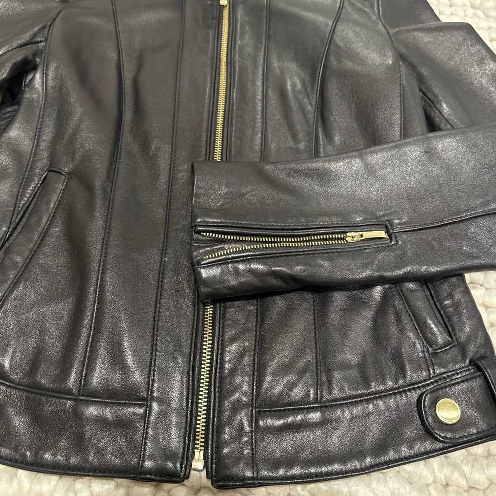 Cole Haan Women’s Lamb Leather Jacket Black XS - image 6