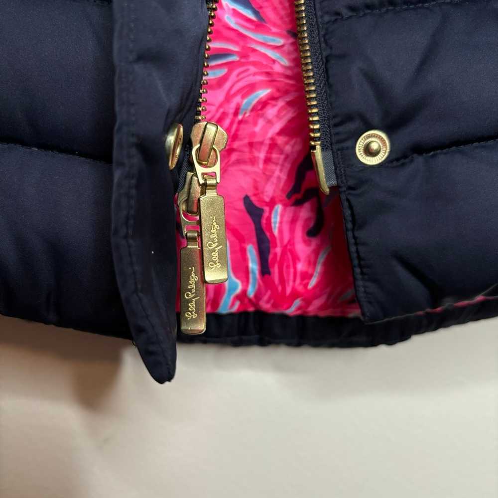 Lilly Pulitzer Isabelle Navy Down Vest XS - image 9