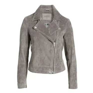 Blank NYC Grey Suede Leather Moto Jacket Zip Asym… - image 1