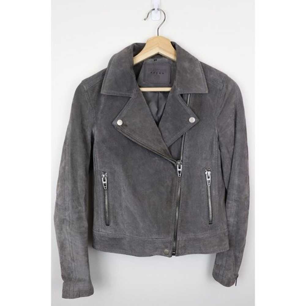 Blank NYC Grey Suede Leather Moto Jacket Zip Asym… - image 3