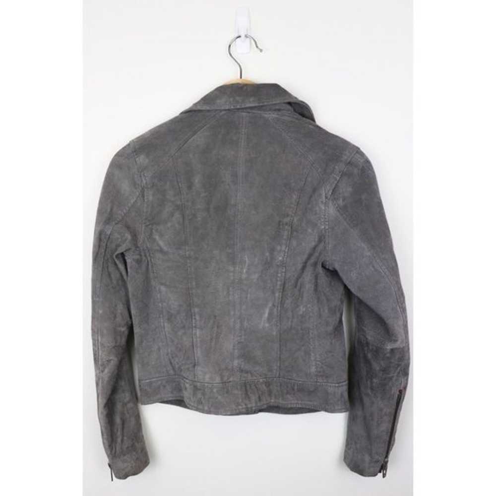 Blank NYC Grey Suede Leather Moto Jacket Zip Asym… - image 4