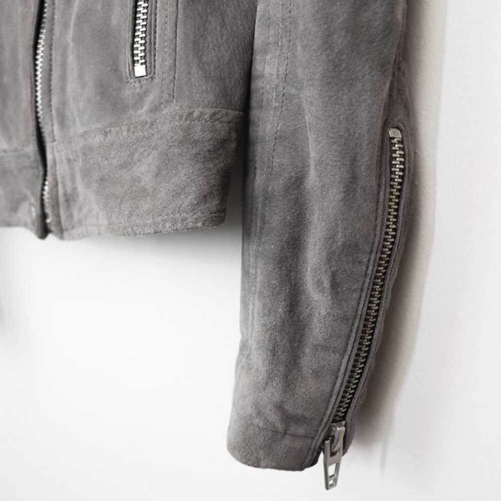 Blank NYC Grey Suede Leather Moto Jacket Zip Asym… - image 5