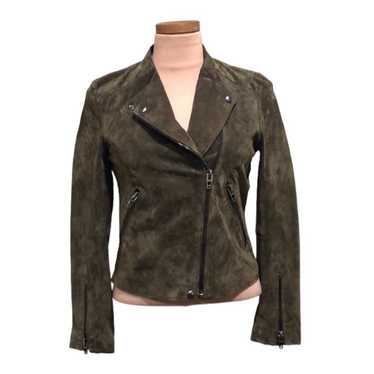 Blank NYC Suede Leather Moto Jacket Size XS Olive… - image 1