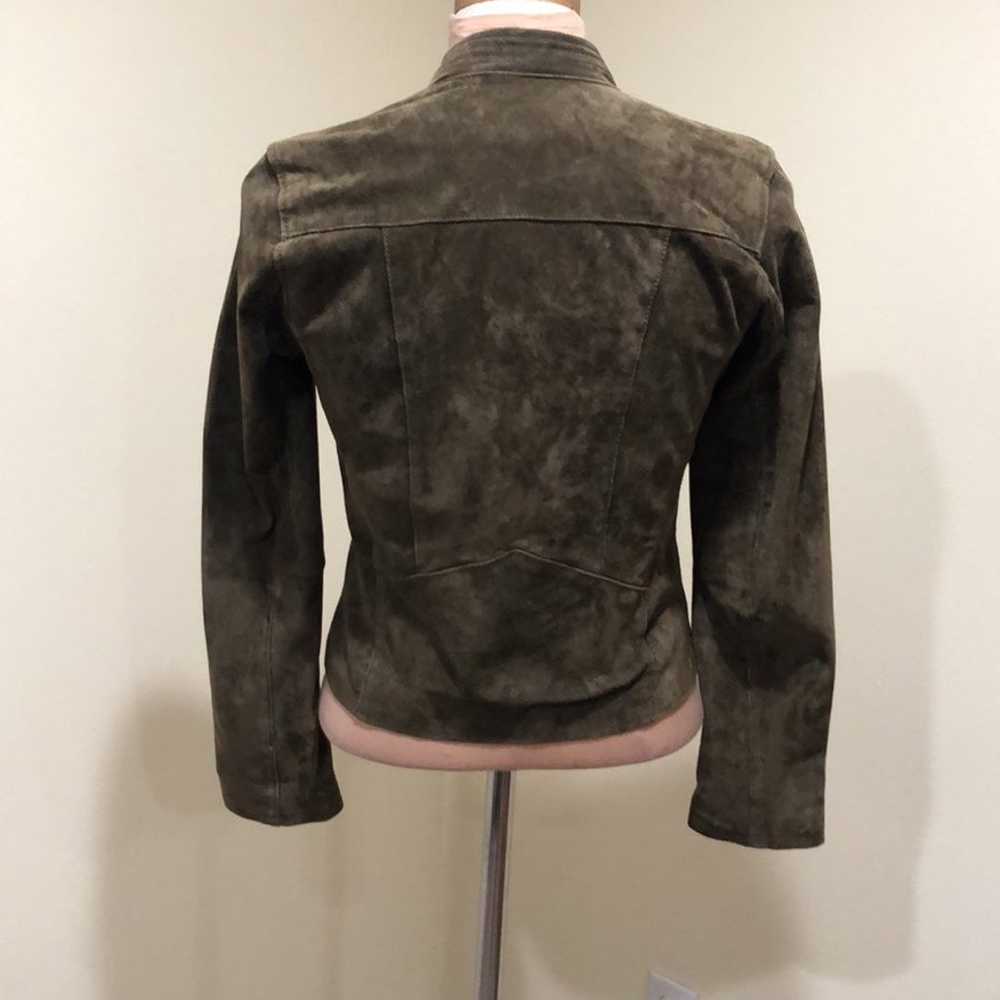 Blank NYC Suede Leather Moto Jacket Size XS Olive… - image 6