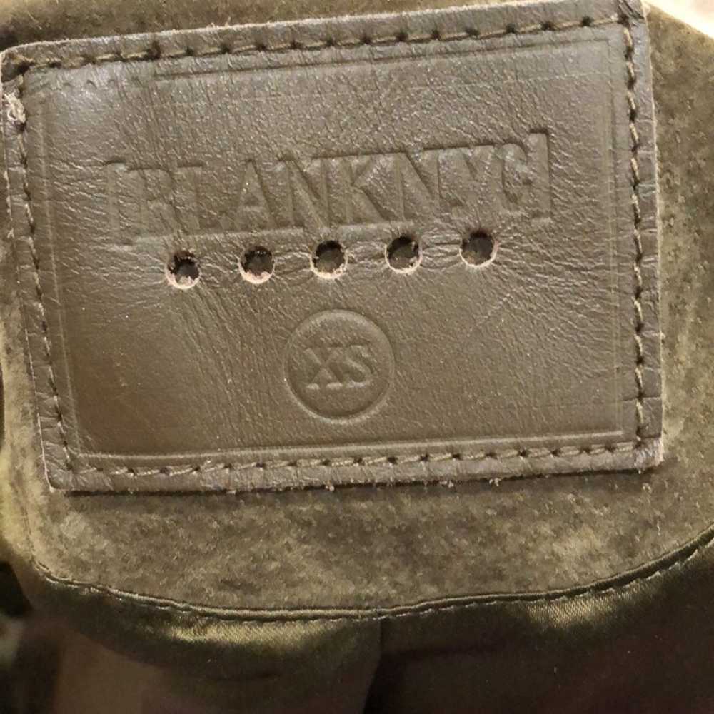 Blank NYC Suede Leather Moto Jacket Size XS Olive… - image 7