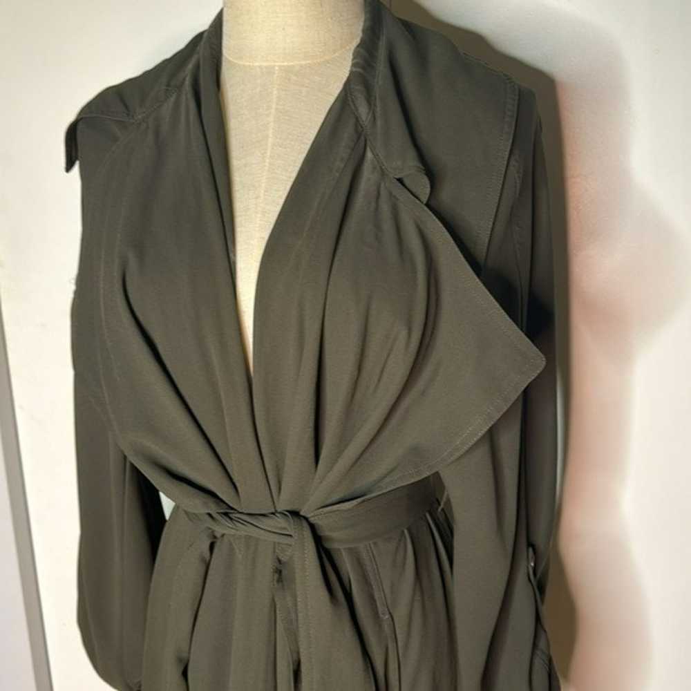 Aritzia Babaton Bascom Trench Coat olive Green Si… - image 3