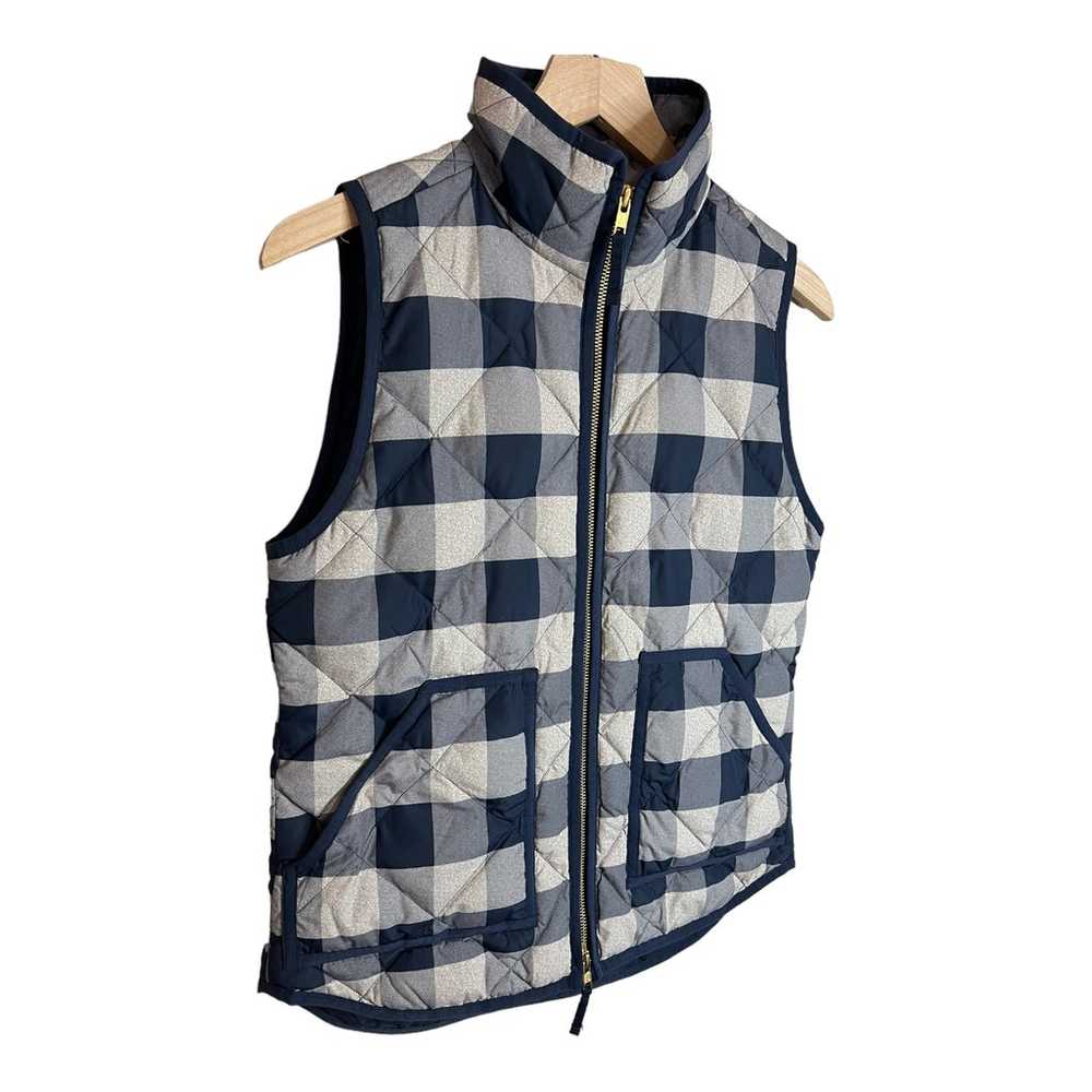 J. Crew Excursion Quilted Navy Checkered Vest - image 2
