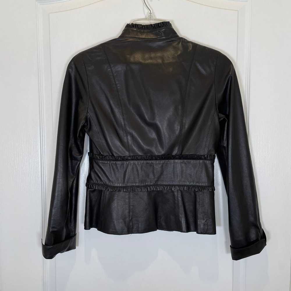 Per Se Carlisle Black Leather Jacket Button Down … - image 6