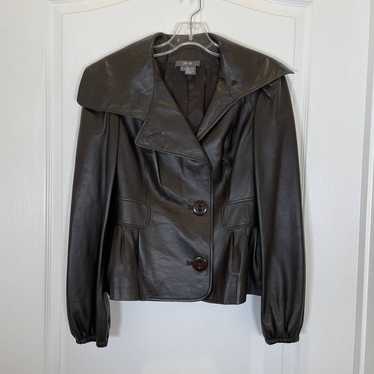 Per Se Carlisle Dark Brown Leather Jacket Wide La… - image 1