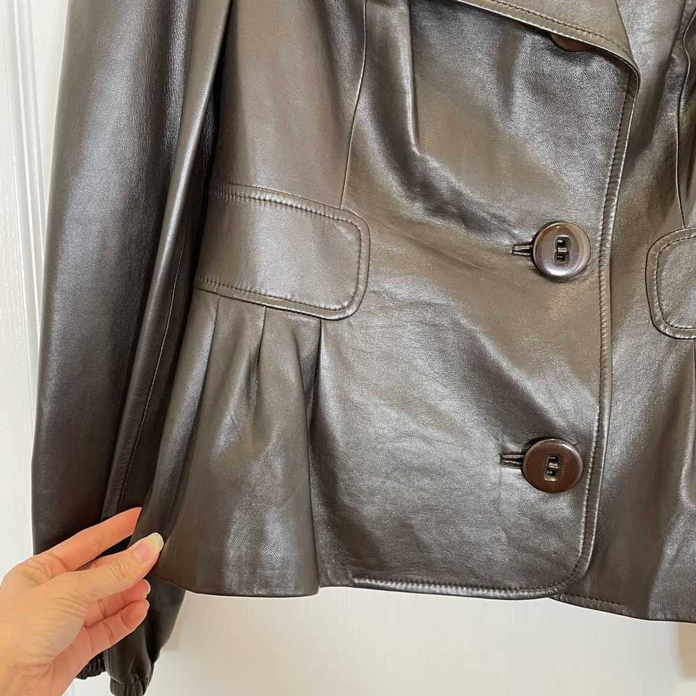 Per Se Carlisle Dark Brown Leather Jacket Wide La… - image 3