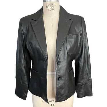 Wilsons Pelle Studio Black Leather Blazer Size Sm… - image 1