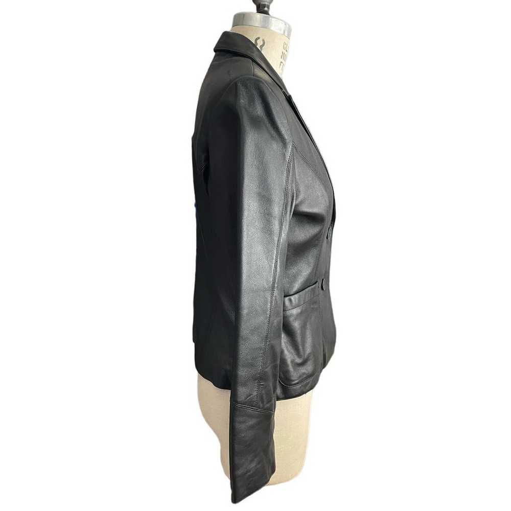 Wilsons Pelle Studio Black Leather Blazer Size Sm… - image 4