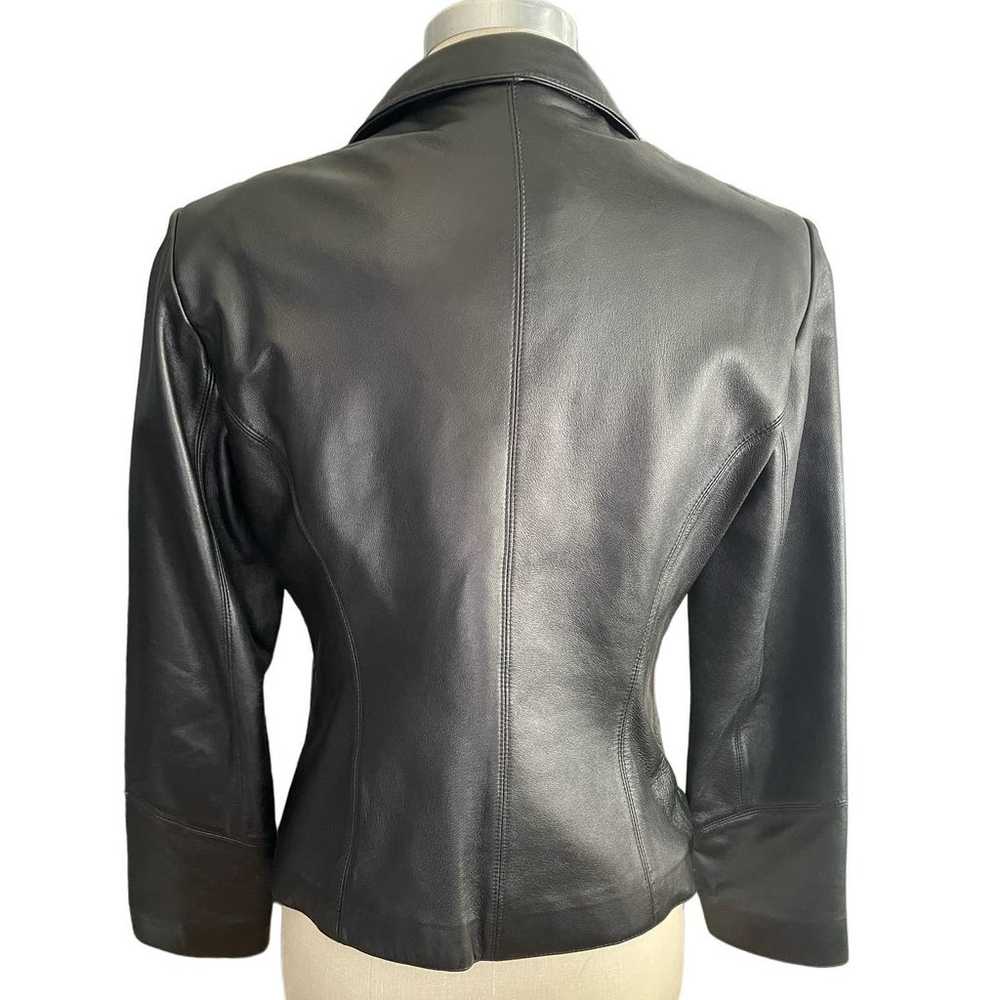 Wilsons Pelle Studio Black Leather Blazer Size Sm… - image 5