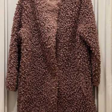 Sundance Catalog Boucle Mauve Curly Coat Size Sma… - image 1