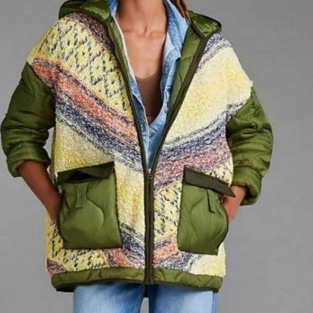 Anthropologie by pilcro knit quilted jacket size … - image 2