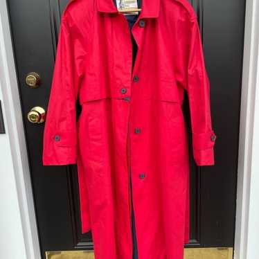 London Fog Long Classic Red Trench Coat