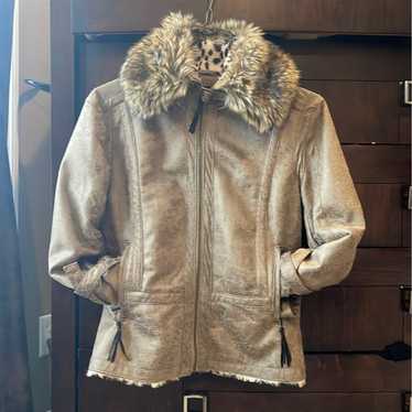 Faux Leather Leopard Fur Jacket - image 1