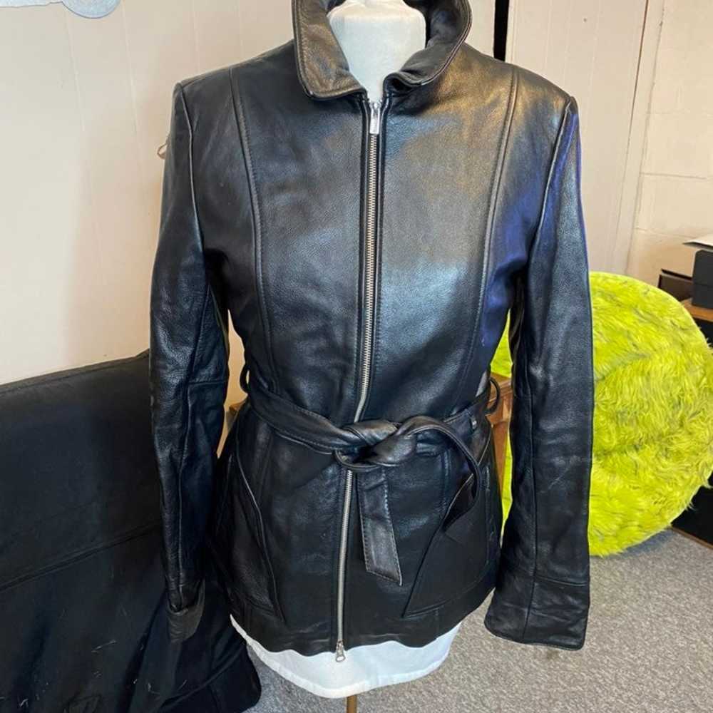 leather coat - image 1