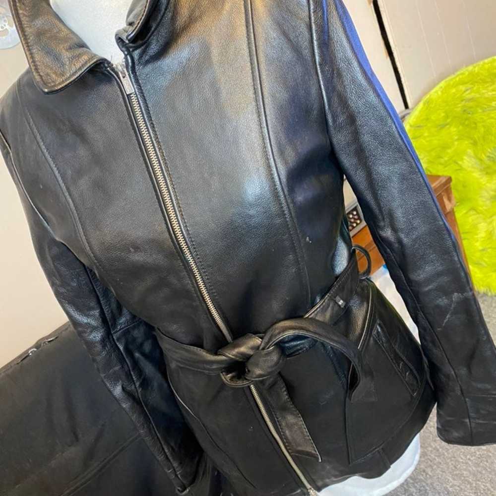 leather coat - image 2