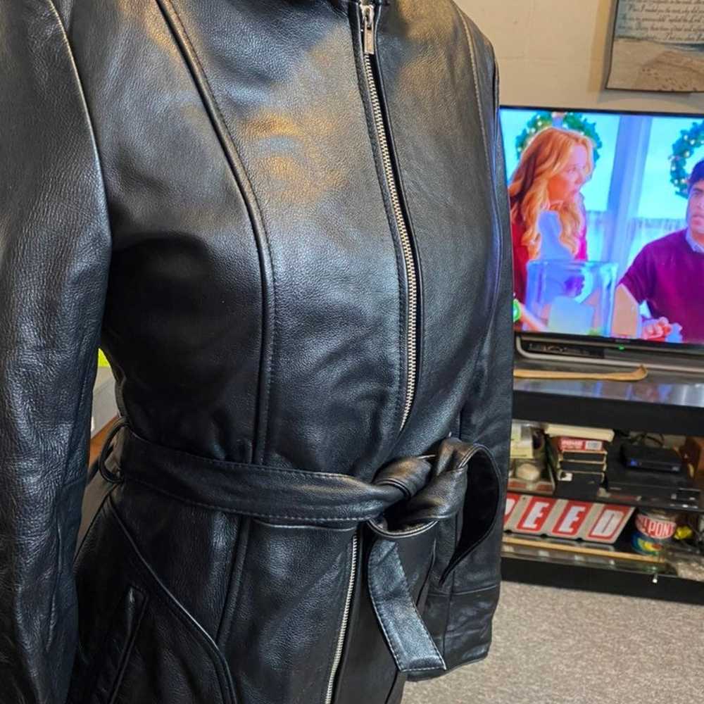 leather coat - image 3