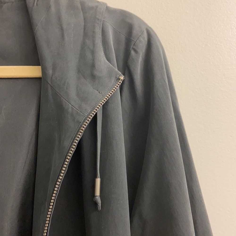 Eileen Fisher Navy Silk Hooded Jacket - image 3