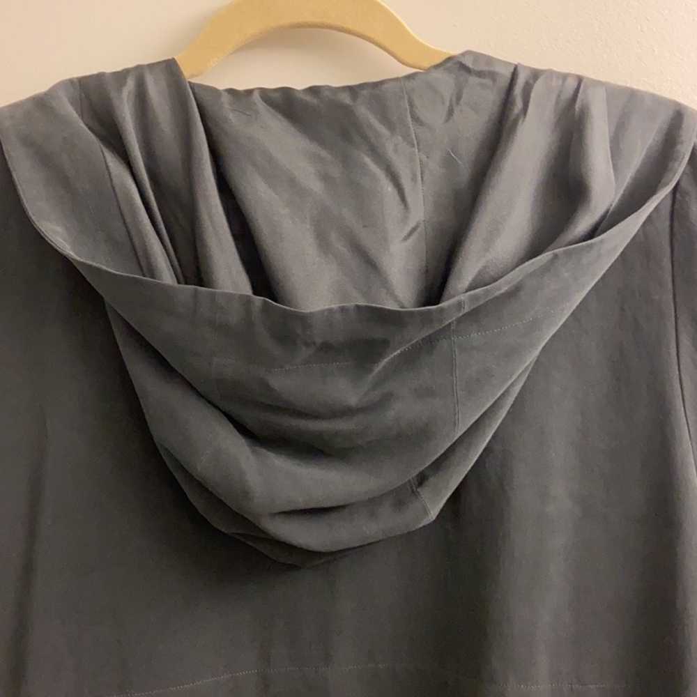 Eileen Fisher Navy Silk Hooded Jacket - image 8