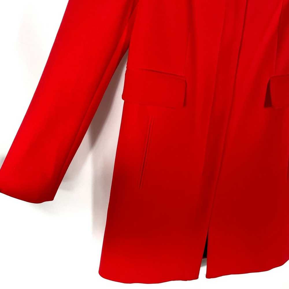 Zara Woman Full Zip Red Coat Flap Pockets Long Pu… - image 4